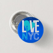 Love NYC Live in NYC Button Blue (Voorkant /achterkant)