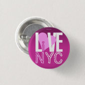 Love NYC Live in NYC Button Pink (Voorkant /achterkant)