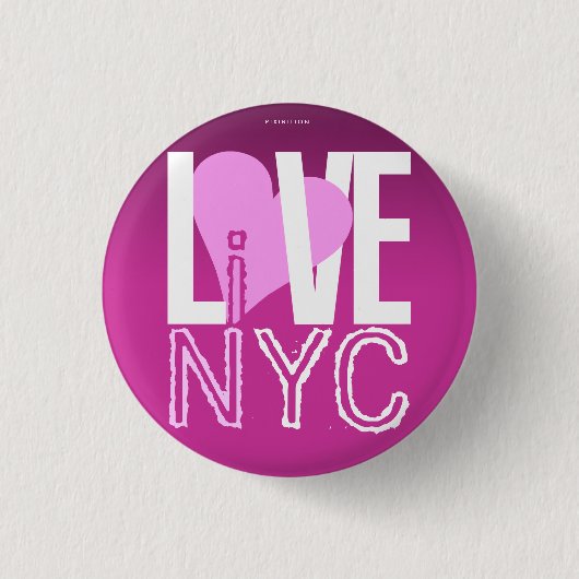 Love NYC Live in NYC Button Pink (Voorkant)