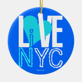 Love NYC Live in NYC Ornament Blue Green
