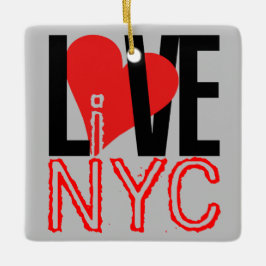 Love NYC Live in NYC Square Ornament