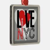 Love NYC Live in NYC Square Ornament Grey (Rechts)