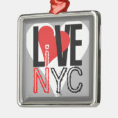 Love NYC Live in NYC Square Ornament Grey (Links)