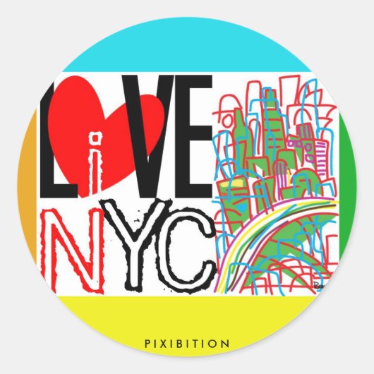 Love NYC & Live in NYC Sticker (Voorkant)