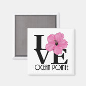LOVE Ocean Pointe Hawaii Pink Hibiscus Magneet (Voorkant / Achterkant)