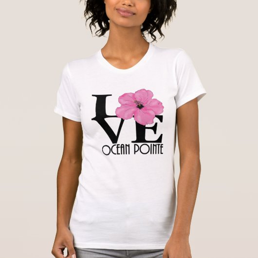 LOVE Ocean Pointe Hawaii Pink Hibiscus T-shirt (Voorkant)