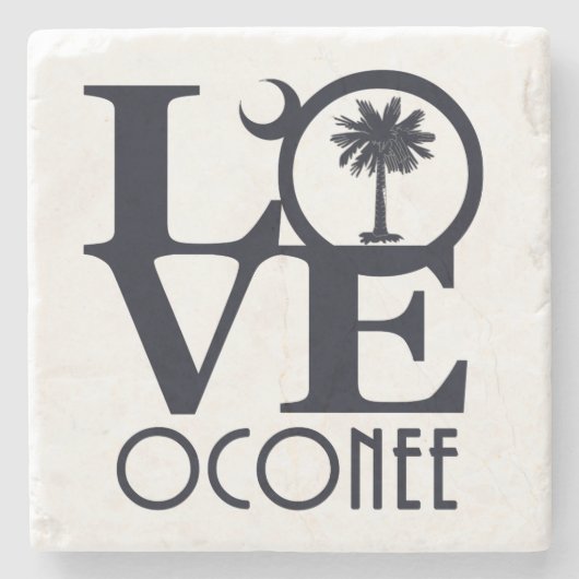 LOVE Oconee SC Stenen Onderzetter (Voorkant)