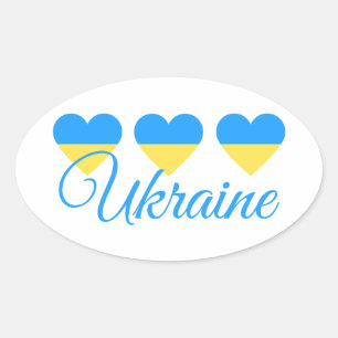 Love Oekraïne Ovale Sticker