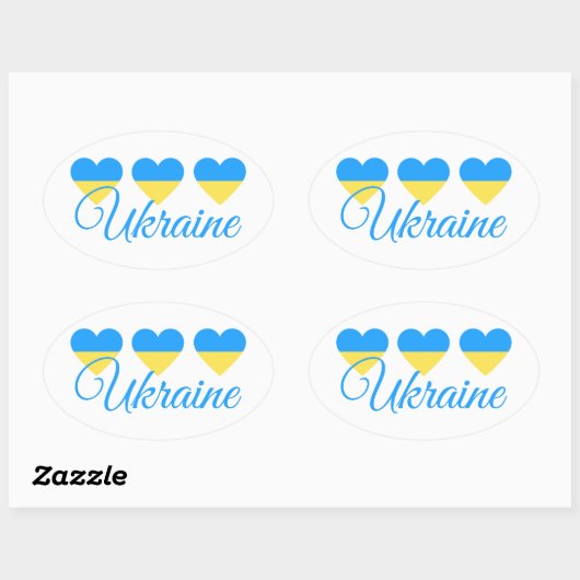 Love Oekraïne Ovale Sticker (Vel)