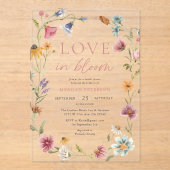 Love of Bloom Spring Floral Vrijgezellenfeest Acryl Uitnodigingen (Voorkant)