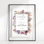 Love of Bloom Vrijgezellenfeest Floral Garden Welc Poster<br><div class="desc">Kleurrijk en elegant tuinbloem lijst vrijgezellenfeest welkom poster.</div>