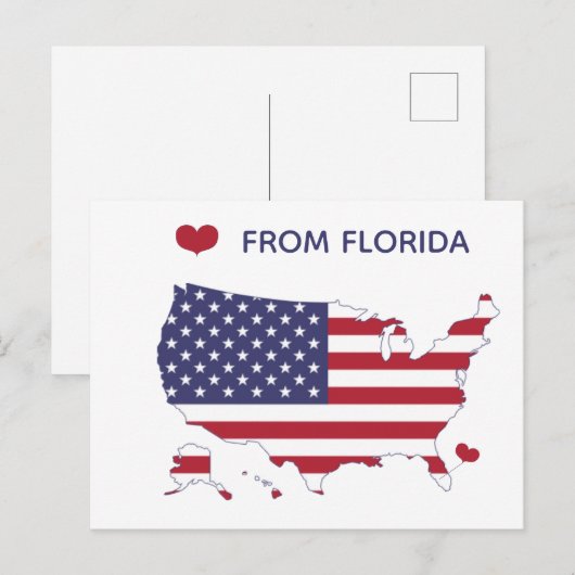 Love of Florida - State Pride - US Flag Briefkaart (Voorkant / Achterkant)