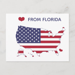 Love of Florida - State Pride - US Flag Briefkaart