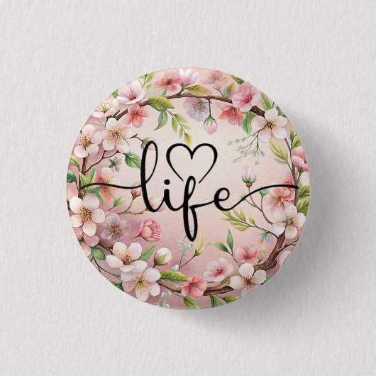 Love of life quote ronde button 3,2 cm (Voorkant)