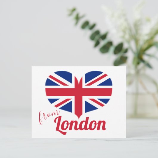 Love of London | Hart Shaped UK Flag Union Jack Briefkaart (Staand voorkant)