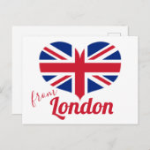 Love of London | Hart Shaped UK Flag Union Jack Briefkaart (Voorkant / Achterkant)