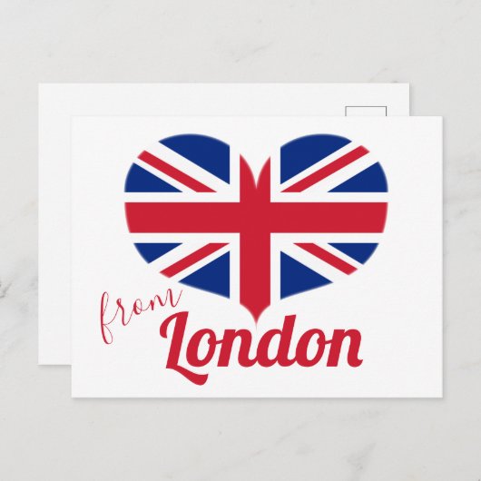 Love of London | Hart Shaped UK Flag Union Jack Briefkaart (Voorkant / Achterkant)