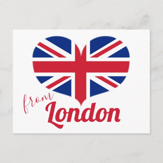 Love of London | Hart Shaped UK Flag Union Jack Briefkaart (Voorkant)