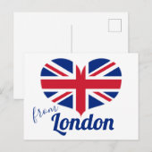Love of London | Hart Shaped UK Flag Union Jack Briefkaart (Voorkant / Achterkant)