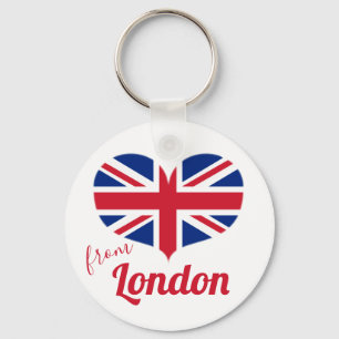 Love of London   Hart Shaped UK Flag Union Jack Sleutelhanger