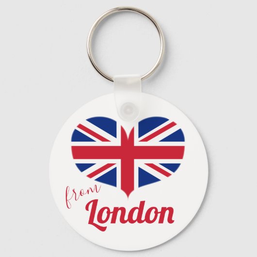 Love of London | Hart Shaped UK Flag Union Jack Sleutelhanger (Voorkant)