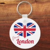 Love of London | Hart Shaped UK Flag Union Jack Sleutelhanger (Voorkant)
