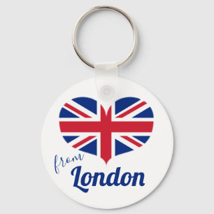 Love of London Hart Shaped UK Flag Union Jack Sleutelhanger