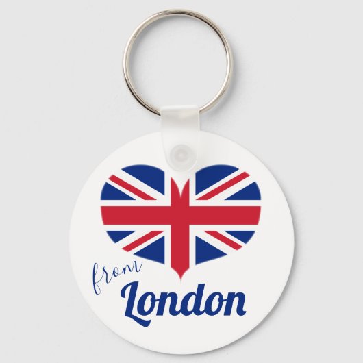 Love of London | Hart Shaped UK Flag Union Jack Sleutelhanger (Voorkant)