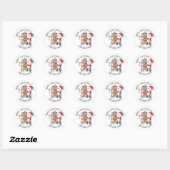 Love of Santa Merry Kerstman Kinder Name Ronde Sticker (Vel)