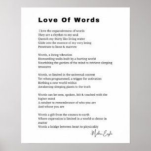 Love Of Words Gedicht Poëzie Muur kunst poster