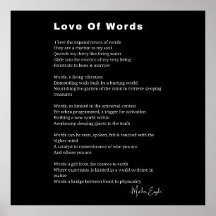Love Of Words schrijver gedicht muur kunst poster