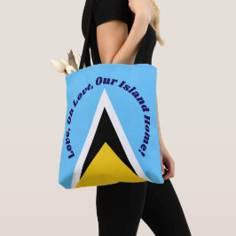 Love Oh Love | Saint Lucia Anthem Zinnen Blauwe te Tote Bag