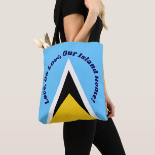 Love Oh Love Saint Lucia Anthem Zinnen Blauwe te Tote Bag
