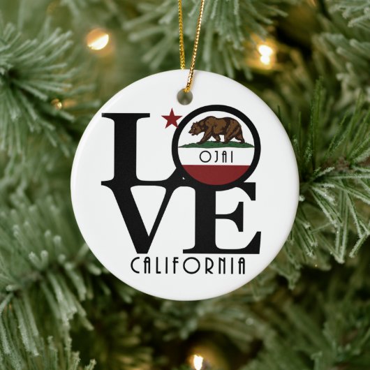 LOVE Ojai California Keramisch Ornament (Boom)