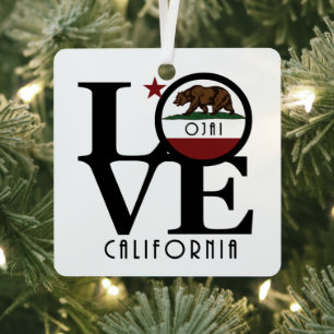 LOVE Ojai California Metalen Ornament