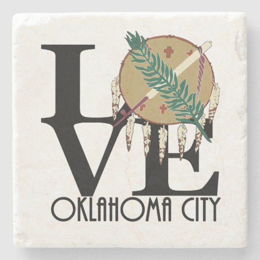 LOVE Oklahoma City Stenen Onderzetter (Voorkant)
