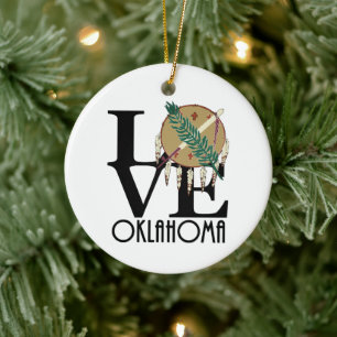LOVE Oklahoma Keramisch Ornament