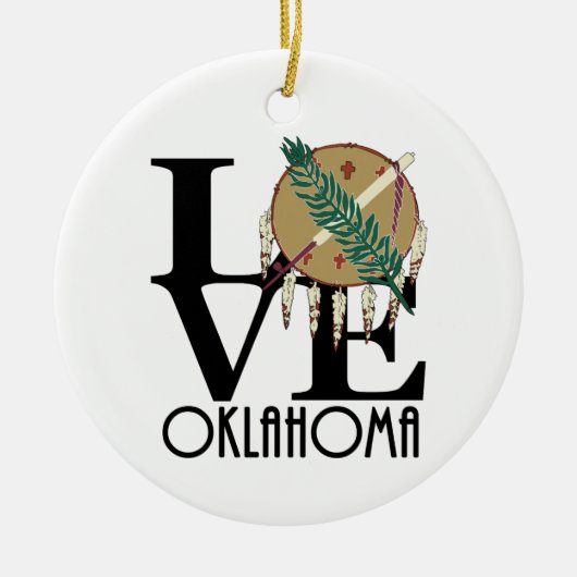 LOVE Oklahoma Keramisch Ornament (Voorkant)
