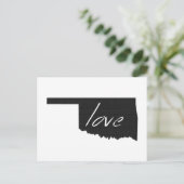 Love Oklahoma Map Shaped Antiek Black Chalkboard Briefkaart (Staand voorkant)