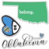 Love Oklahoma, Sheet of Die Cut Stickers (Voorkant)