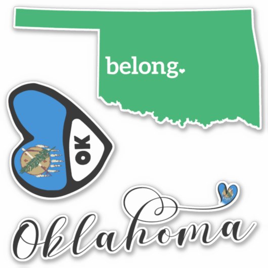Love Oklahoma, Sheet of Die Cut Stickers (Voorkant)