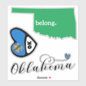 Love Oklahoma, Sheet of Die Cut Stickers (Vel)