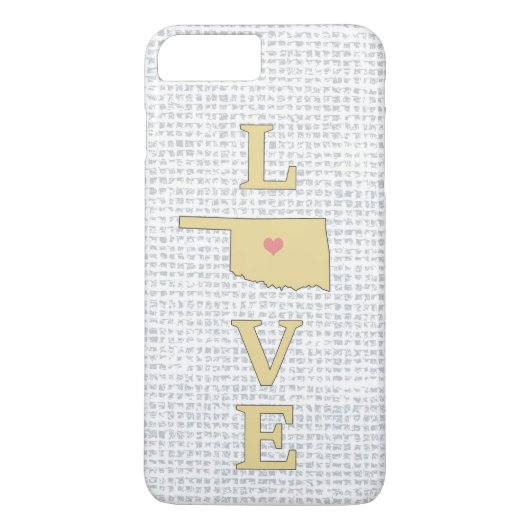 LOVE Oklahoma State Map beweegbaar hart Case-Mate iPhone Case (Achterkant)
