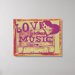 Love oldies muziek 4 Canvas Afdruk