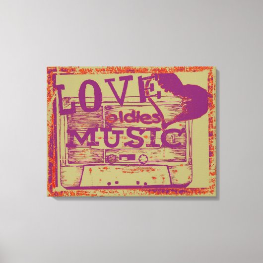 Love oldies muziek 4 Canvas Afdruk (Voorkant)
