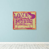 Love oldies muziek 4 Canvas Afdruk (Insitu (Houten vloer))