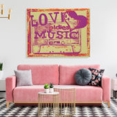 Love oldies muziek 4 Canvas Afdruk (Insitu (Woonkamer))