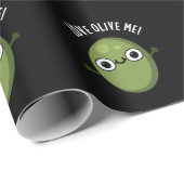 Love Olive Me Funny Food Pun Dark BG Cadeaupapier (Rol Hoek)