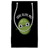 Love Olive Me Funny Food Pun Dark BG Klein Cadeauzakje (Voorkant)