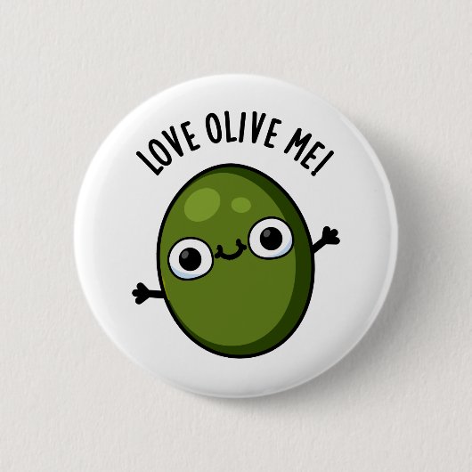 Love Olive Me Funny Food Pun Ronde Button 5,7 Cm (Voorkant)